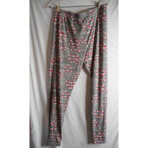 Grey Candy Cane in heart shapes knit  leggings 2x